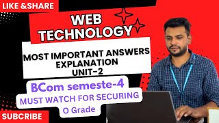 WEB TECHNOLOGY || UNIT-2 || Most important questions from examination 2025|| | semester-4 ||