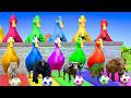 Long Slide Game with Colourful Duck Cow Tiger Gorilla Dog Elephant 3d Animal Game Funny 3d Animals