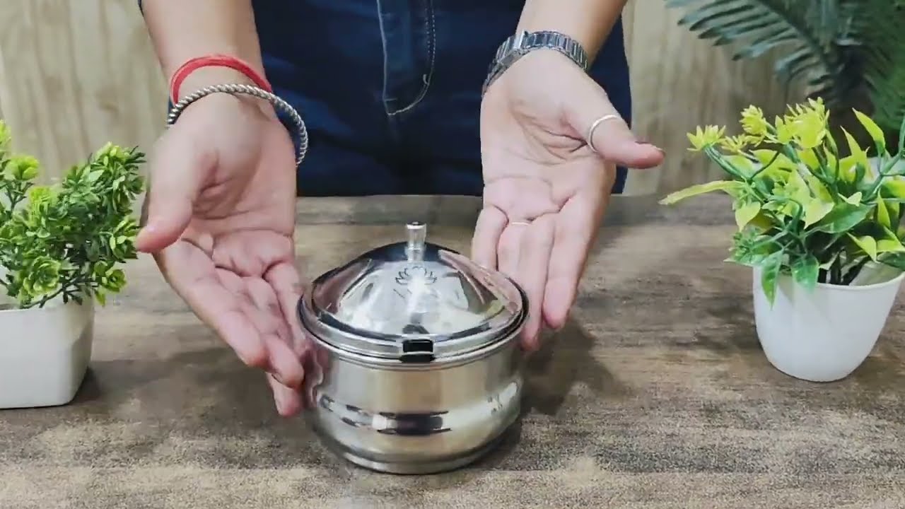 Nyra® Stainless Steel Cure Ghee Pot With Spoon|Oil/Ghee Storage Container