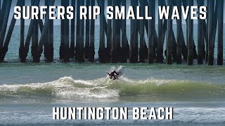 Full Surfers Rip Small Waves - Southside Pier Huntington Beach News