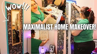 MAXIMALIST HOME MAKEOVER // REFRESH // DIY WALLPAPER DOOR // PAINTING TRIM // ECLECTIC