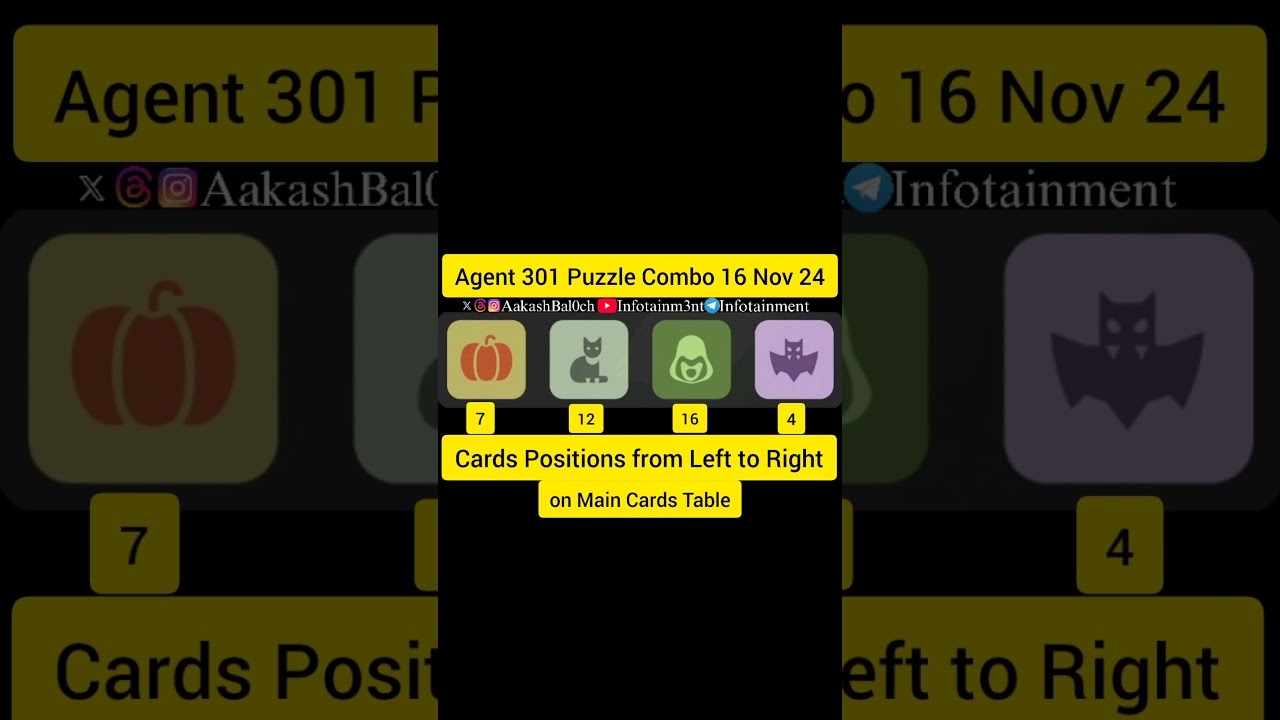 Agent 301 Puzzle Combo 16 November 2024