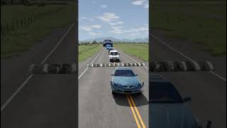 Colorful Small to Giant Cars vs Speed bump #crashdrive #beamng