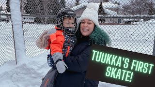 Tuukka's first skate! | Northern Canadian Mom Day in The Life