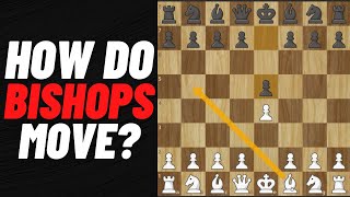How do bishops move in chess?