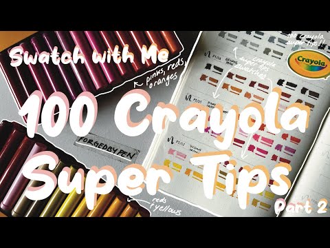 Crayola Super Tips 100 Colors Marker Set Swatch Template DIY