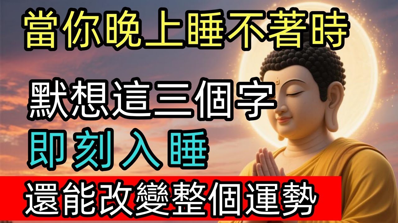 當你晚上睡不著時，默想這三個字，即刻入睡，還能改變整個運勢！#佛陀 #佛學 #佛法 #佛教 #修行 #智慧 #因果 #佛家  #佛學知識 #佛學智慧 #修心修行 #佛教文化 #禪悟人生 #傳統文化