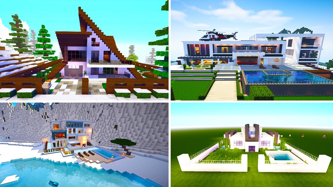 5 GREAT Modern Houses In Minecraft - YouTube 5 GREAT Modern Houses In Minecraft - YouTube