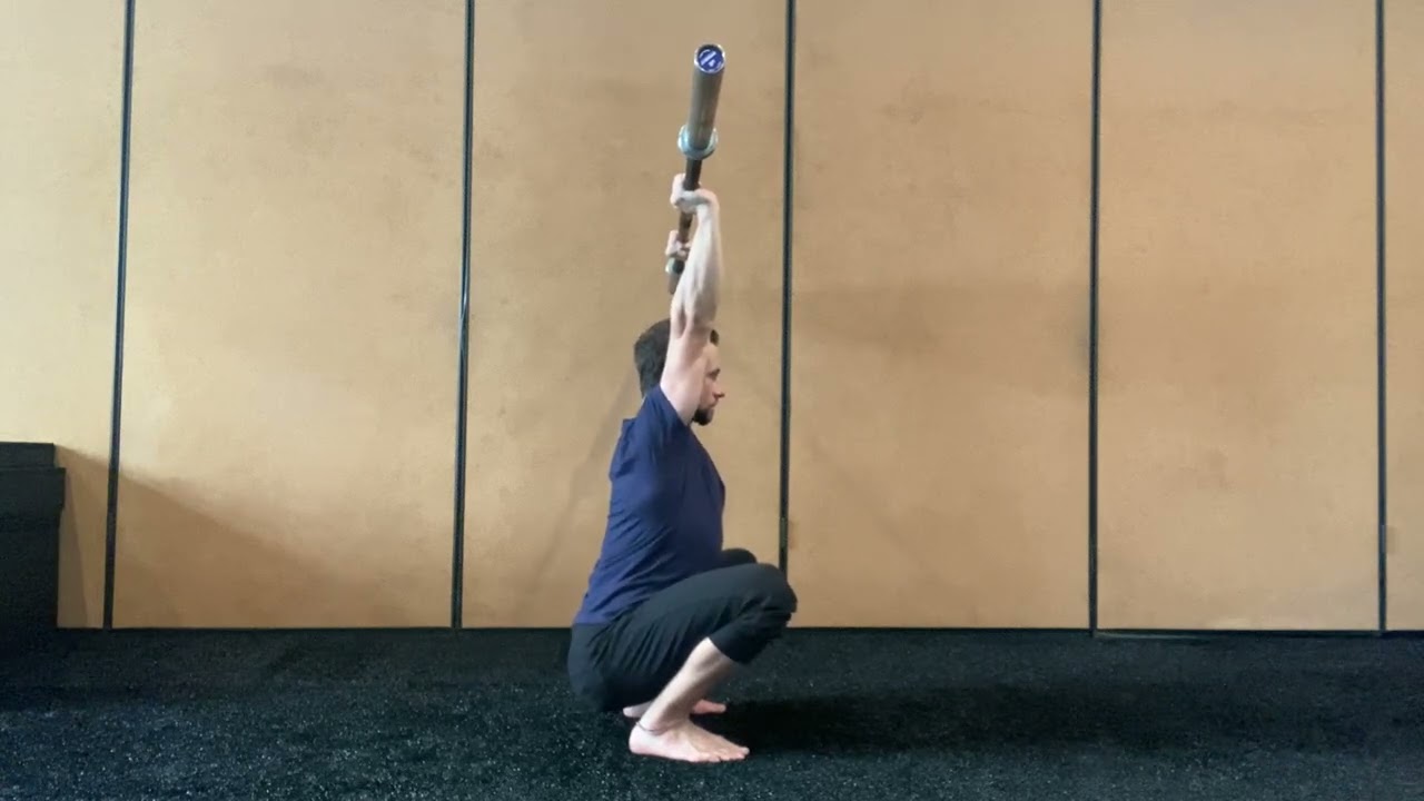 Shoulder mobility: Overhead squat holds - clean grip