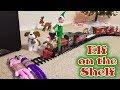 Purple & Pink Elf on the Shelf - Green Prankster Elf Rides the Train! Day 12