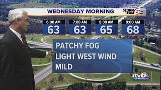 Showers end, patchy fog forms tonight
