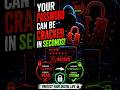 ⚠️ Your Password Can Be Hacked in Seconds! 😳🔓 #cybersecurity #darkweb #hacker #tech