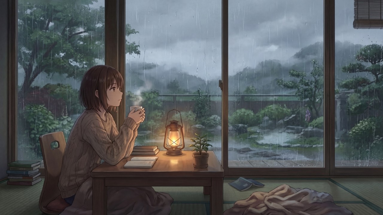 Cozy Rainy Afternoon in Japan 🌧️ Rain on Window ASMR & Peaceful Piano