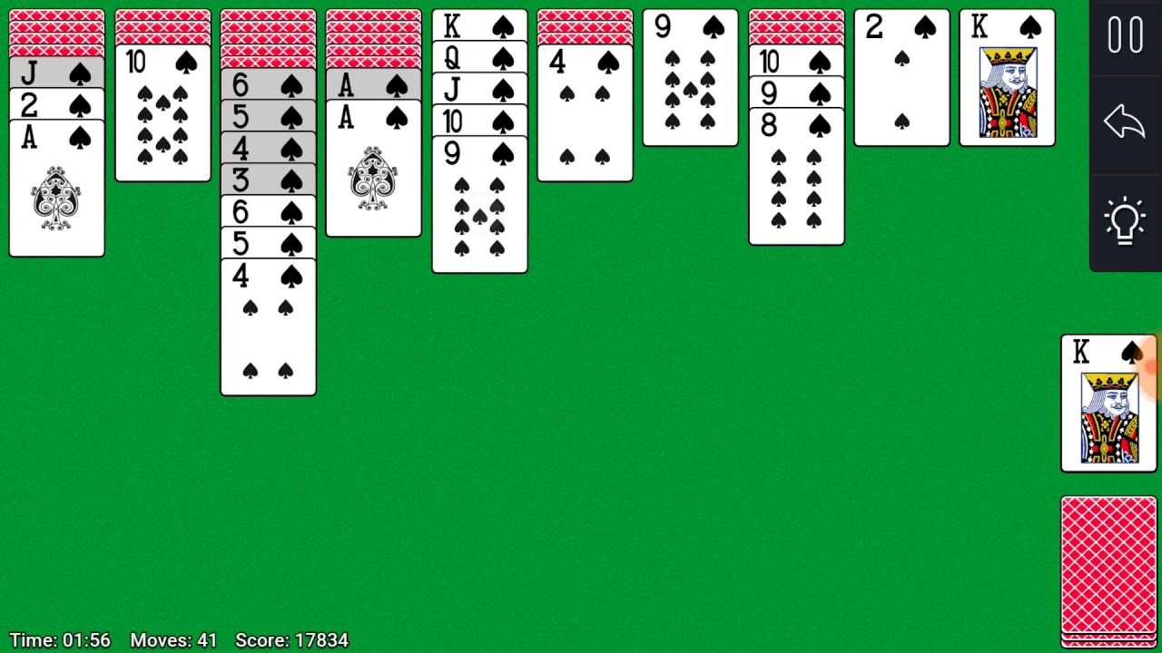 Spider Solitaire (4) 🕹️ Jogue no Jogos123