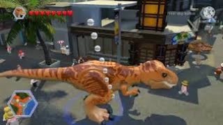 How to get the T-rex into the main area in Lego Jurassic world!!!