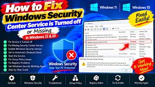 How to Fix Windows Security Center Service is Turned off or Missing in Windows 11 & 10