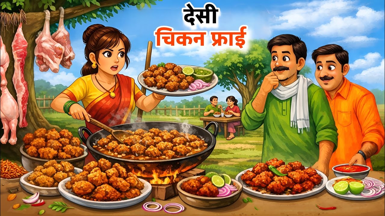 Self Service Chicken Fry Wala | सेल्फ सर्विस चिकन फ्राय वाला | Kahani in Hindi Moral Catoon Story