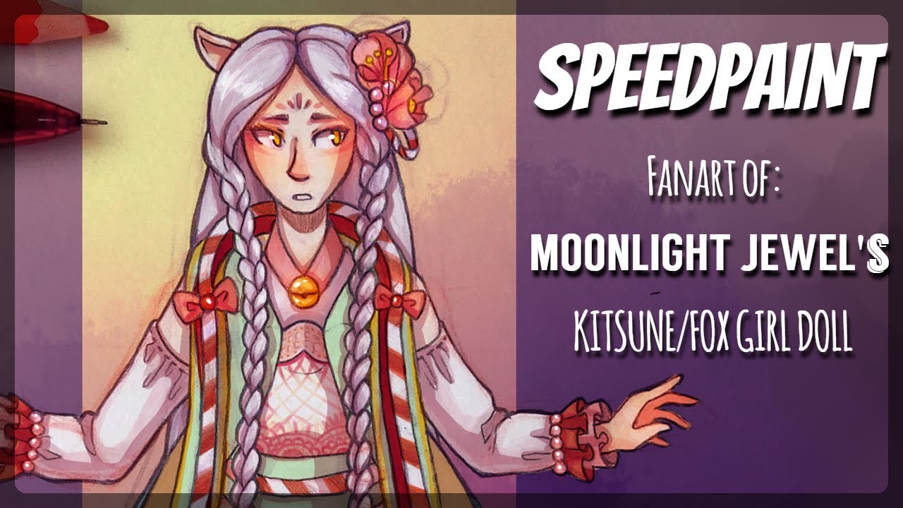 [SPEEDPAINT] Moonlight Jewel Doll Fanart Kuzunoha the Kitsune Girl YouTube