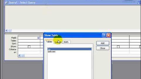 Tạo truy vấn trong Microsoft Office Access