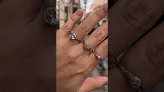 Prodáno - Dva Zlaté Prsteny Se Starobrusnými Diamanty O Váze 1,51 Ct A Jeden O Váze 0,10 Ct