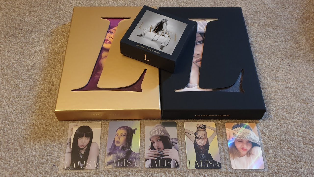 Unboxing LISA 1st Single Album LALISA (Black & Gold Ver. + Kihno) YG SELECT POBS 🖤💗