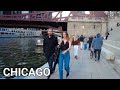 Chicago riverwalk walking tour spring season 2024 on saturday  april 13 2024  4k 60fps