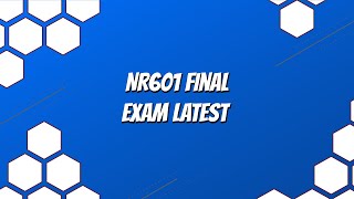 NR601 Final Exam Latest 2020 August