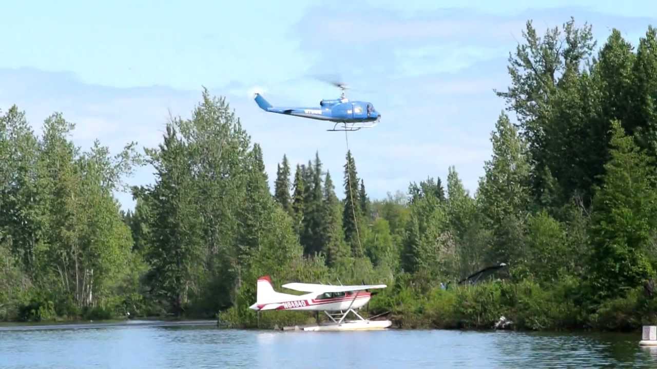 Helicopter airlifts crashed Airplane in Willow Alaska YouTube