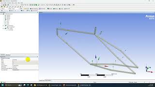 Ansys Mechanical 1D elements: Linear static analysis for Bike Frame 1D model