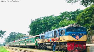 3011-709 Parabot Express train Dhaka-Sylhet Route. Left the Sreemangal railway station 