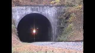 Classic WMRY: Western Maryland RY #734 at Brush Tunnel-Twice! (October 16 2000)
