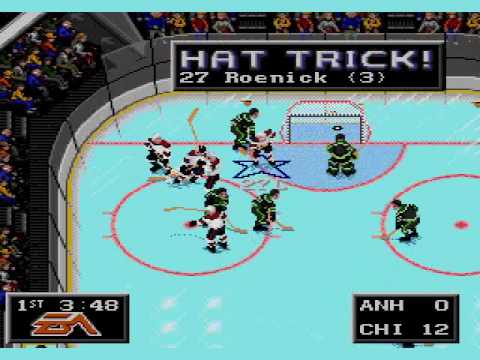 Chicago Blackhawks score 22 goals in 10 minutes, NHL 94 Sega Genesis