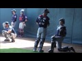 Minnesota twins catcher jason castro working with dan rohlfing on receiving and framing 21817