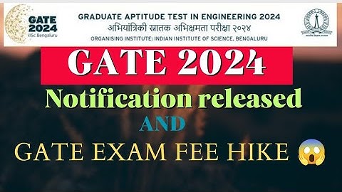 GATE 2024 Shedule released|| official update by #iiscbangalore || #vinod_sahu  #gate2024 #gate