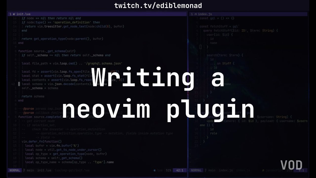 Building a neovim plugin for graphql completions - Part 1 [Twitch VOD ...