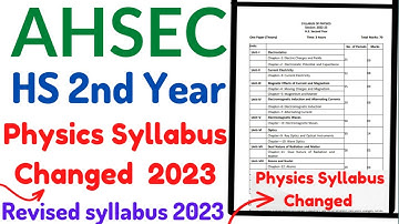 HS 2nd Year Physics Syllabus 2023 change|Revised syllabus of physics|Ahsec