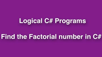 How to get factorial number in C# | Find the Factorial by using C#