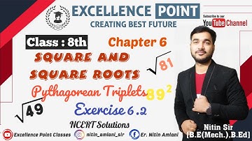 Pythagorean Triplets/Exercise 6.2 Square And Square Root || Class 8th maths NCERT