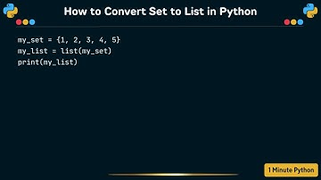 How to Convert Set to List in Python