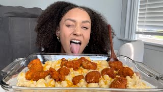 Mac N Cheese with Buffalo chicken Mukbang & get to know me (kinda lol) Q&A 😊