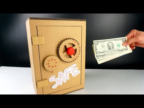 Cardboard Crafts  - How to make a Easy Safe box from Cardboard at home (full project measurement)