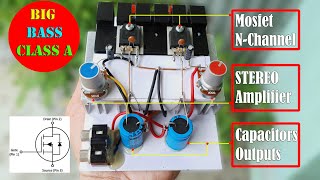 DIY Powerful Ultra Bass STEREO Amplifier With 24N50 MOSFET | Class A