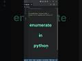 enumerate in python | learn python | enumerate() #python #programming #coding