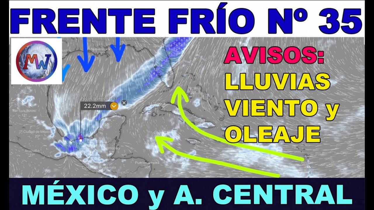 FRENTE FRÍO Nº 35: AVISOS por LLUVIAS, VIENTO y OLEAJE