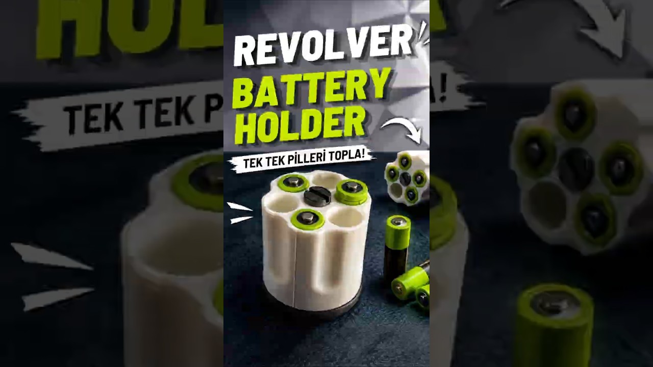 Revolver Gibi Dönen Pil Tutucu Yaptım 🔋