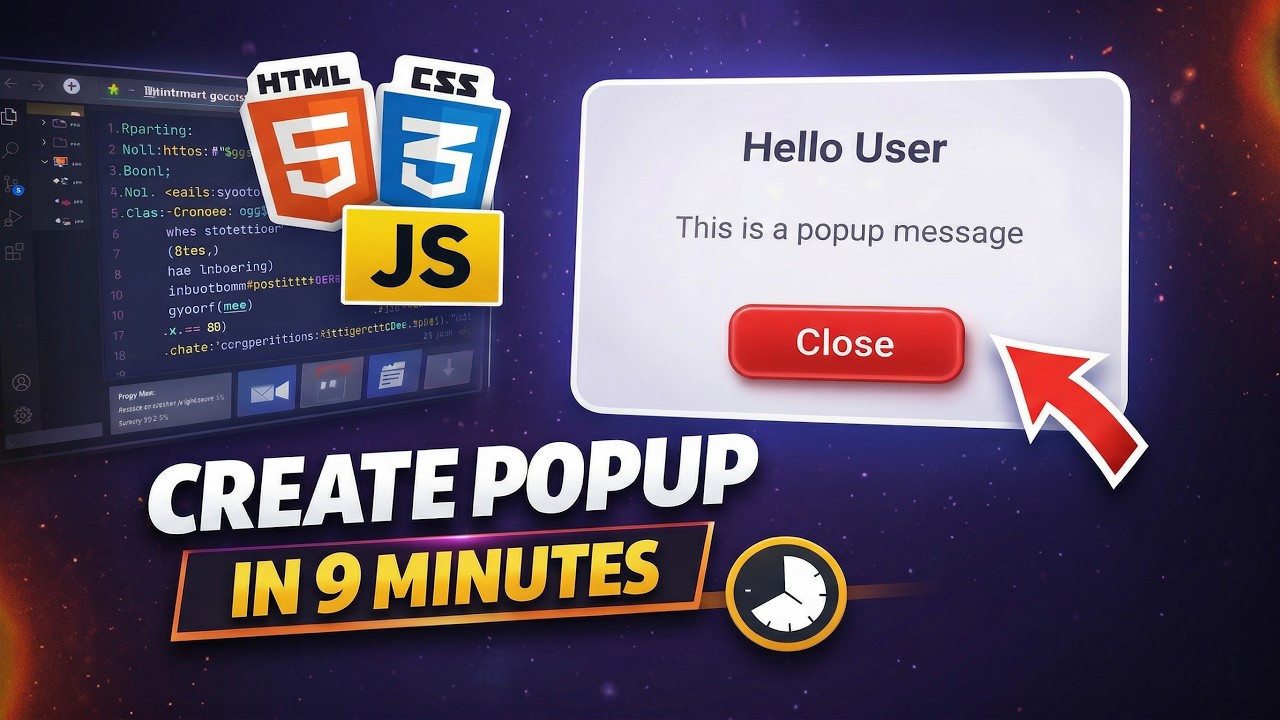 I Built a Modern Center Popup Modal using HTML CSS JavaScript in 9 ...