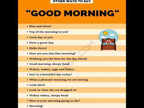 Other ways to say Good Morning | English Vocabulary 48 | - YouTube