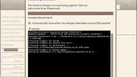 Thunderbird Installation, Ubuntu 10.10