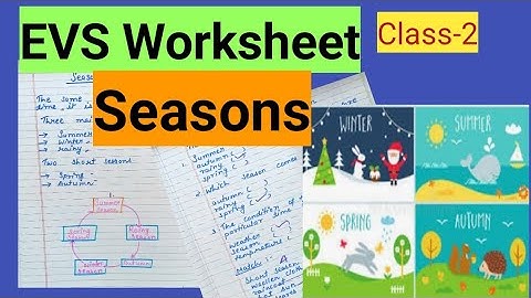 EVS worksheet|| Chapter Seasons||Class-2 Evs.