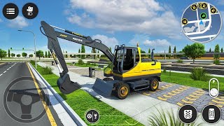 Bucket Excavator Loading Sand at Construction Site - Long Trailer Truck Driving - Android Gameplay screenshot 5